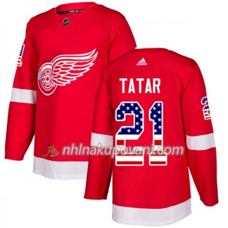 Detroit Red Wings Dresy Tomas Tatar 21 2017-2018 USA Flag Fashion Černá Adidas Authentic - Pánské Detroit Red Wings Dresy Tomas Tatar 21 2017-2018 USA Flag Fashion Černá Adidas Authentic - Pánské